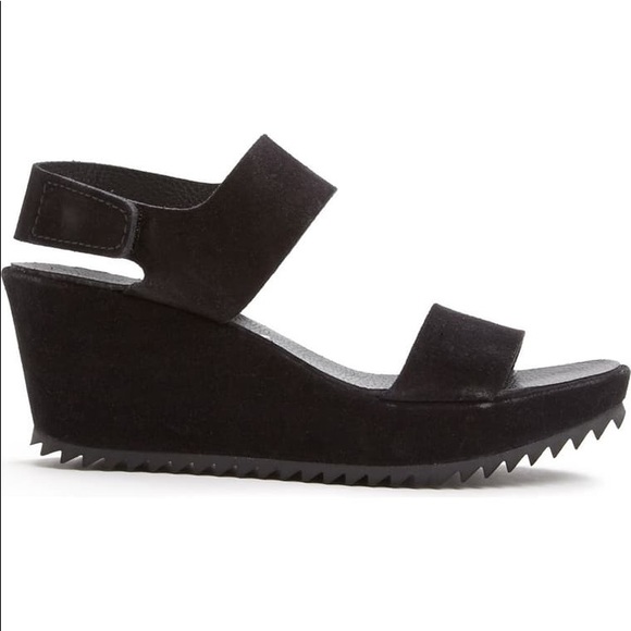 Pedro García Fiona Wedge Sandal Black Suede 36.5 - Picture 3 of 16